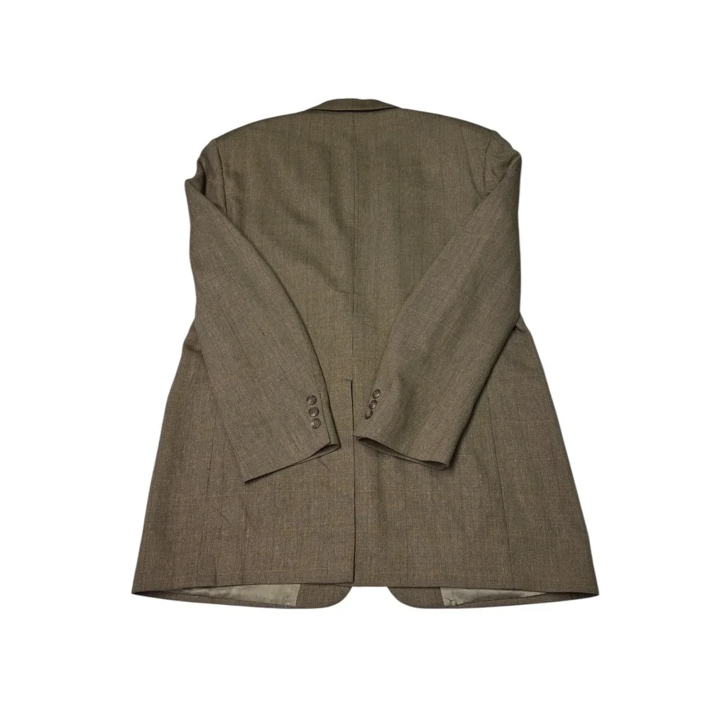 Vintage Brooks Brothers Mens Blazer Jacket Tan Plaid Coat 44 LG Union Made‎ USA